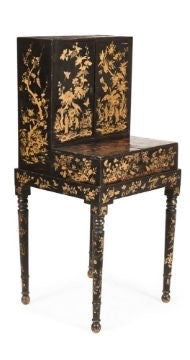 Chinoiserie Export Black Lacquer Cabinet